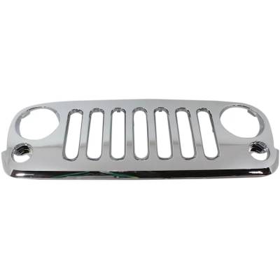 Rareelectrical - New Chrome Grille Assembly Compatible With Jeep Wrangler Unlimited Sahara 6 Cyl 3.8L Wrangler