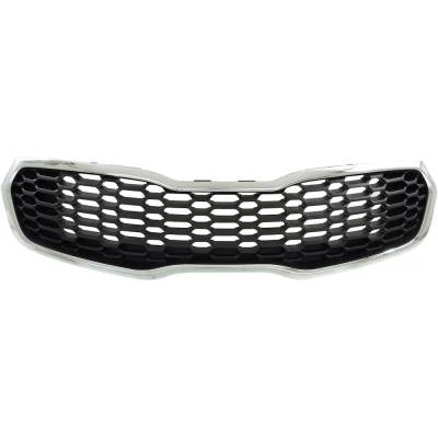 Rareelectrical - New Chrome Shell Grille Assembly Compatible With Kia Forte Sx 4 Cyl 2.0L Forte5 Lx 4 Cyl 2.0L Forte5