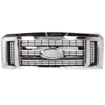 Rareelectrical - New Chrome Shell Grille Assembly Compatible With Ford E-350 Super Duty Base 8 Cyl 5.4L E-250 Base 8