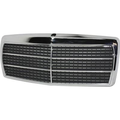 Rareelectrical - New Chrome Shell Grille Assembly Compatible With Mercedes Benz 190E 2.6 6 Cyl 2.6L 190D 2.2 4 Cyl