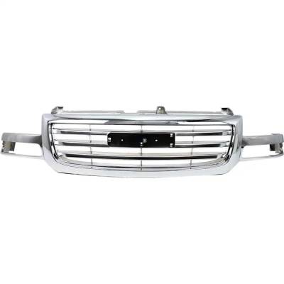 Rareelectrical - New Chrome/Horizontal Bar Grille Assembly Compatible With Gmc Sierra 2500 Wt 8 Cyl 6.0L Sierra 1500