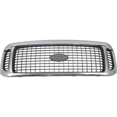 Rareelectrical - New Chrome Shell Grille Assembly Compatible With Ford Excursion Xls 10 Cyl 6.8L Excursion Limited 8