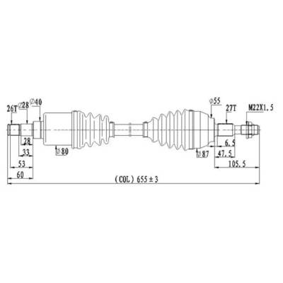 Rareelectrical - Left Front Axle Assembly Compatible With Ford Fusion Se 4 Cyl 1.6L 2013-2014 Dss8335n