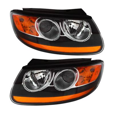 Rareelectrical - New Pair Of Headlights Compatible With Hyundai Santa Fe Gl Sport 2007 By Part Numbers 921020W050