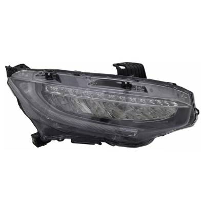 Rareelectrical - New Right Led Headlight Compatible With Honda Civic Si Sedan 4 Door 1.5L 2018 2019 By Part Number