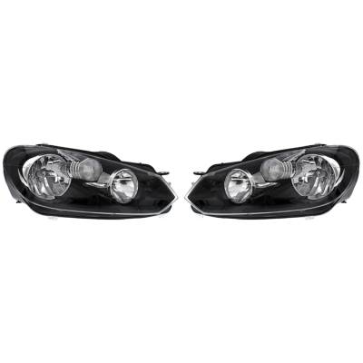 Rareelectrical - New Pair Of Halogen Headlight Compatible With Volkswagen Gti Hatchback 2010-2014 By Part Number