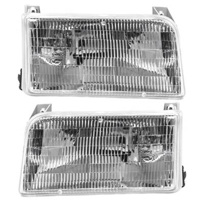 Rareelectrical - New Pair Of Headlight Compatible With Ford F-350 1992-1997 By Part Number F2tz-13008-A F2tz13008a