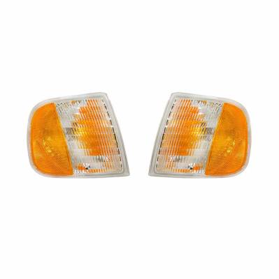 Rareelectrical - New Pair Of Front Turn Signal Lights Compatible With Ford F-250 1997 Fo2521132 Fo2520132 F65z 13201