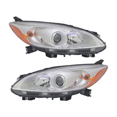 Rareelectrical - New Pair Of Headlights Compatible With Mazda 5 Grand Touring 2012 2013 2014 2015 2016 2017 By Part