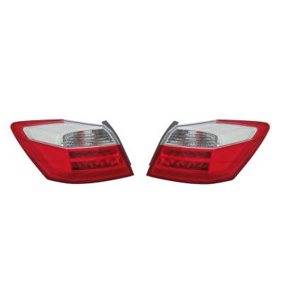Rareelectrical - New Pair Outer Tail Light Compatible With Honda Accord Hybrid Ex-L 14-15 33500-T2a-A11 33550-T2a-A12