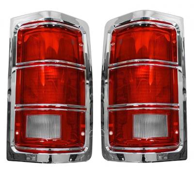 Rareelectrical - New Pair Of Tail Lights Compatible With Chrysler Dodge Ramcharger Sweptline W150 W250 W350 D150 D250