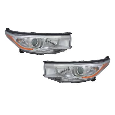 Rareelectrical - New Pair Of Head Lights Compatible With Toyota Highlander 2014-2016 To2502221 81110-0E180 811500E180