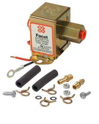 Rareelectrical - New 12V Facet Solid State Fuel Pump Compatible With Kit 3-4.5Psi Carbureted Engines Fuel Priming