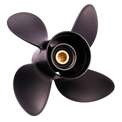 Rareelectrical - Aluminum 4-Blade Outboard Propeller 9.25 X 10 Pitch Compatible With 2001-2021 Yamaha T9.9 T8 High