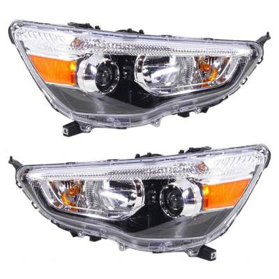 Rareelectrical - New Pair Of Headlights Compatible With Mitsubishi Outlander Sport Es 2011 2012 2013 2014 2015 2016