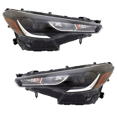 Rareelectrical - New Pair Of Headlights Compatible With Toyota Corolla Cross L Le Hybrid S Se Sport Utility 2022 2023
