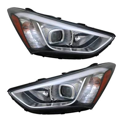 Rareelectrical - New Pair Of Halogen Headlight Compatible With Hyundai Santa Fe 2013-2016 By Part Number 92102-B8020