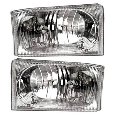 Rareelectrical - New Pair Of Headlight Compatible With Ford Excursion Xls Limited Xlt Eddie Bauer Sport 2004 By Part