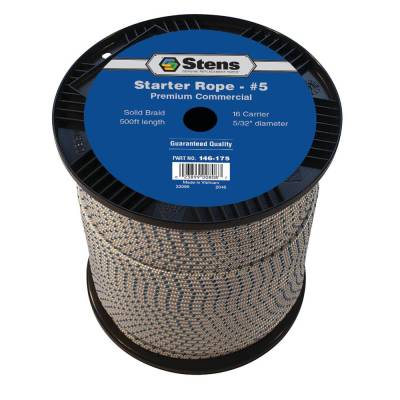 Rareelectrical - 500 Foot Starter Rope #5 Size 5/32 Inch Solid Braid 16 Strand Pull Cord Compatible With Chainsaws