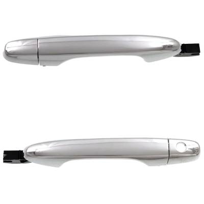 Rareelectrical - Front Pair Exterior Door Handle Compatible With 2012-2016 Honda Cr-V Honda Civic Chrome Without Key