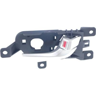 Rareelectrical - Right Rear Interior Door Handle Compatible With 2013-2019 Hyundai Santa Fe Silver With Lock Button