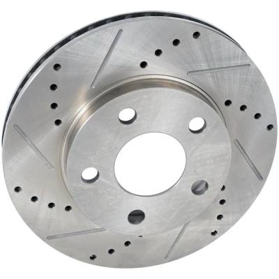 Rareelectrical - New Cross-Drilled And Slotted Brake Disc Compatible With Chevrolet Oldsmobile Pontiac Cutlass Base 6