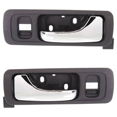 Rareelectrical - Front Driver And Passenger Side Interior Door Handle Compatible With 1996-2004 Acura Rl Gray Bezel