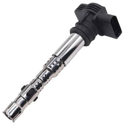 Rareelectrical - New Black/Chrome Ignition Coil Compatible With Audi Volkswagen A6 Premium 4 Cyl 2.0L Q5 Hybrid 4 Cyl