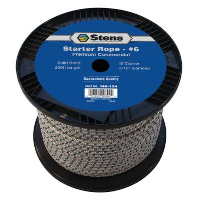 Rareelectrical - 200 Ft Solid Braid Recoil Starter Rope #6 Size 3/16 In Diameter Compatible With Honda Briggs