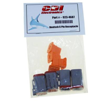 Rareelectrical - Ip67 6-Pin Deutsch Receptacle Connector With Locking Wedge Female Waterproof For Marine Engine