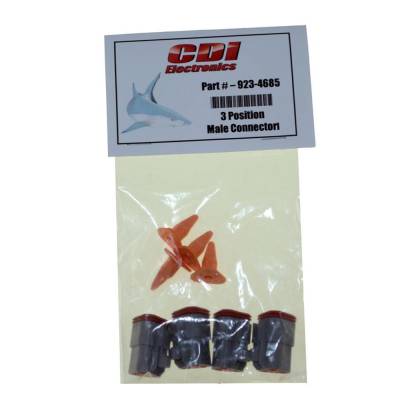 Rareelectrical - Ip67 Rated 3-Pin Deutsch Plug Connector With Locking Wedge 4-Pack Compatible With 1996-2017 Johnson