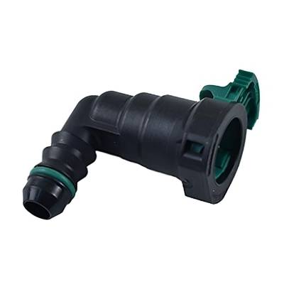 Rareelectrical - 90 Degree Single Tank Fuel Fitting 5/16 Inch Hose Barb Aluminum With Rubber Grommet For Marine Pwc