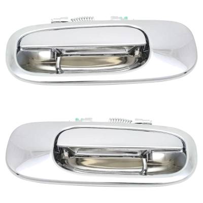 Rareelectrical - Rear Left And Right Exterior Door Handle Compatible With 2006-2010 Dodge Charger Chrome Without Key