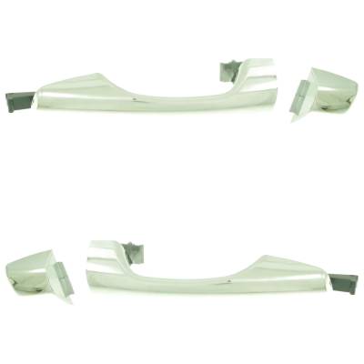 Rareelectrical - Set Of 2 Rear Exterior Door Handle Compatible With 2013-2019 Hyundai Santa Fe Chrome Without Key