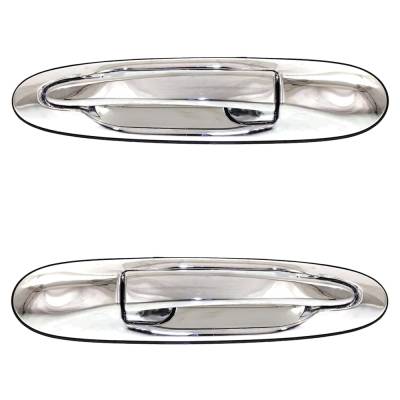 Rareelectrical - Set Of 2 Rear Exterior Door Handle Compatible With 1998-2002 Lincoln Town Car Chrome Without Key