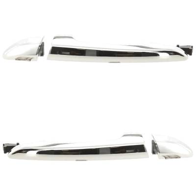 Rareelectrical - Rear Left And Right Exterior Door Handle Compatible With 2015-2019 Hyundai Sonata Chrome Without Key