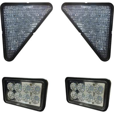 Rareelectrical - Led Triangle Headlight Rear Work Light Kit Compatible With Bobcat S150 S175 S185 S205 S220 S250 S300