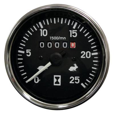 Rareelectrical - Tachometer Hour Meter Chrome Bezel Compatible With 1980-2000 Massey Ferguson 240 253 260 261 265 270