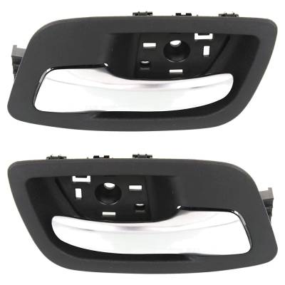 Rareelectrical - Set Of 2 Rear Interior Door Handle Compatible With 2011-2023 Dodge Charger Chrysler 300 Black Bezel