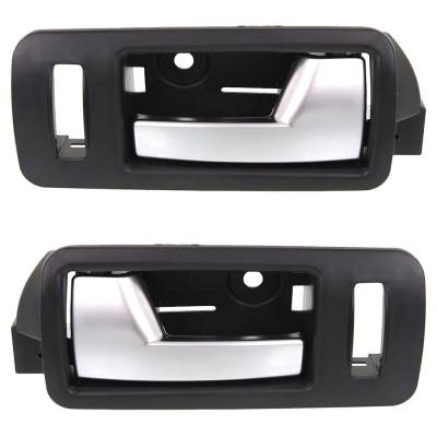 Rareelectrical - Front Pair Interior Door Handle Compatible With 2005-2014 Ford Mustang Black Bezel With Silver Lever