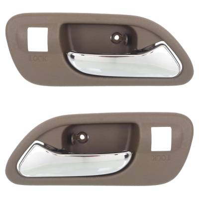 Rareelectrical - Set Of 2 Front Interior Door Handle Compatible With 1999-2006 Acura Mdx Acura Tl Brown Bezel With