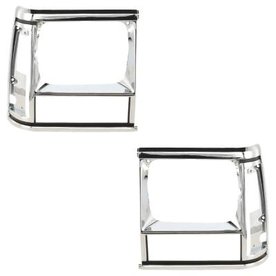 Rareelectrical - New Pair Of Headlight Door Compatible With Jeep Comanche Eliminator 6 Cyl 4.0L Cherokee Se 4 Cyl