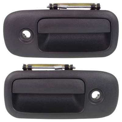Rareelectrical - Front Pair Exterior Door Handle Compatible With 2010-2023 Gmc Savana Textured Black Without Key Hole