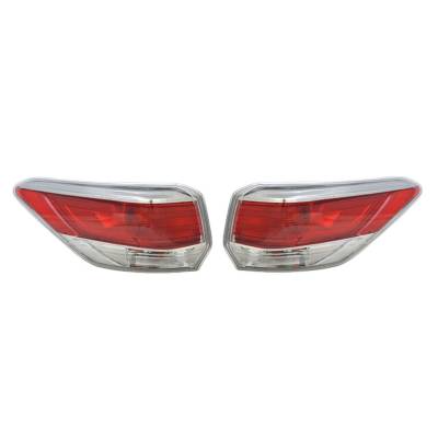 Rareelectrical - New Pair Of Outer Tail Lights Compatible With Toyota Highlander 2014 To2805120 To2804120 81560-0E100