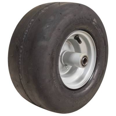 Rareelectrical - Zero Flat Foam Filled Wheel Assembly 13X6.50-6 Smooth 1/2 In Bore 7 In Hub Gray Bearings Grease Zerk