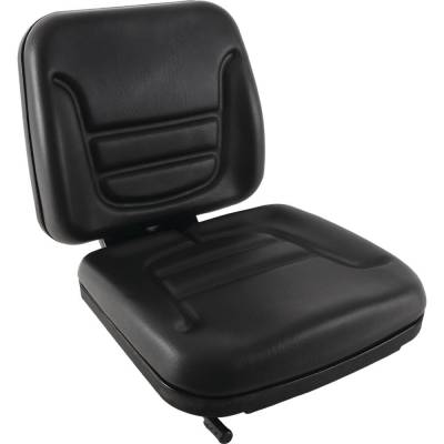 Rareelectrical - Black Vinyl Low Back Two-Piece Plastic Pan Seat Compatible With Case Ih 480B 480C 480D 580B 580C
