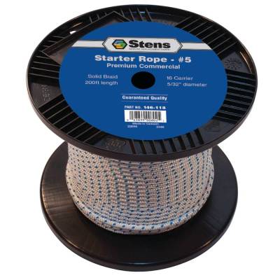 Rareelectrical - 200 Ft Solid Braid Recoil Starter Rope #5 Size 5/32 In Diameter Compatible With Briggs Stratton