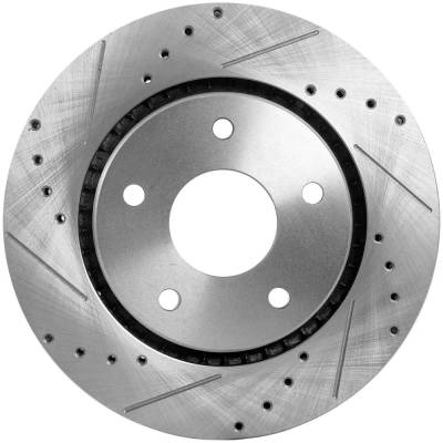 Rareelectrical - Cross-Drilled Brake Disc Compatible With Chrysler Dodge Grand Caravan Mainstreet 6 Cyl 3.6L Journey