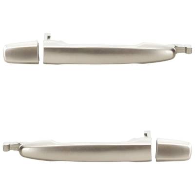 Rareelectrical - Rear Left And Right Exterior Door Handle Fits 2007-2013 Mitsubishi Outlander Silver Without Key Hole