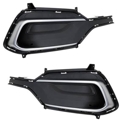 Rareelectrical - Front Left And Front Right Fog Light Cover Compatible With Hyundai Santa Fe Sport Se 4 Cyl 2.4L